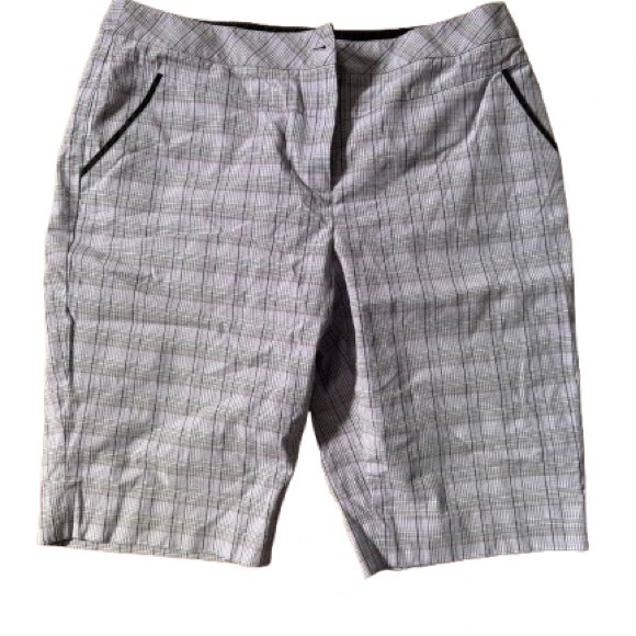 Cutter & Buck purple and black plaid  Bermuda Shorts - Picture 1 of 8